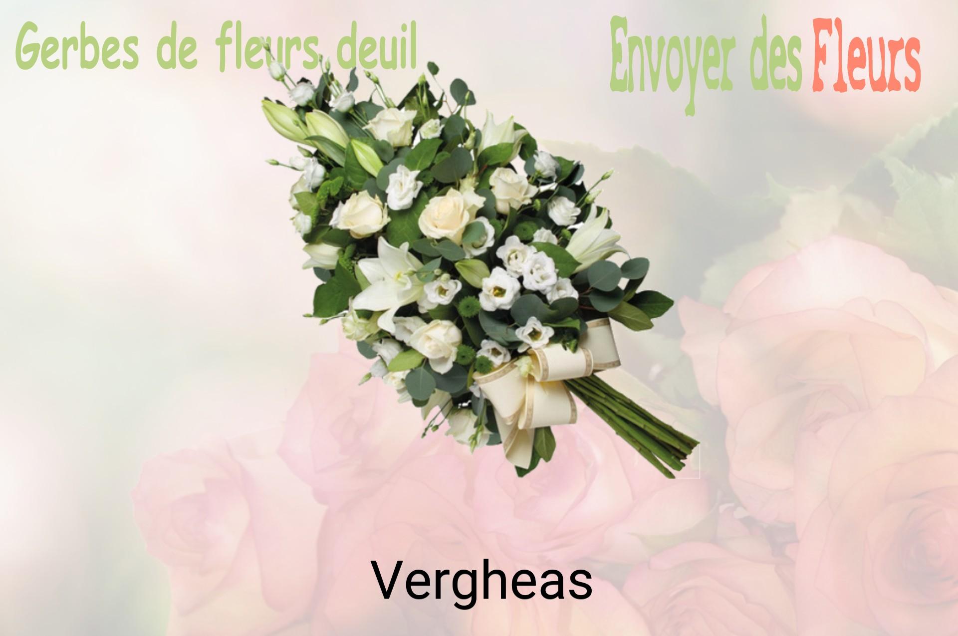 Gerbe de fleurs de deuil livrée à Vergheas